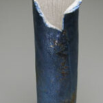 Decorative V - Tahitian Vase Vase Hand Built- white stoneware - raku crackle